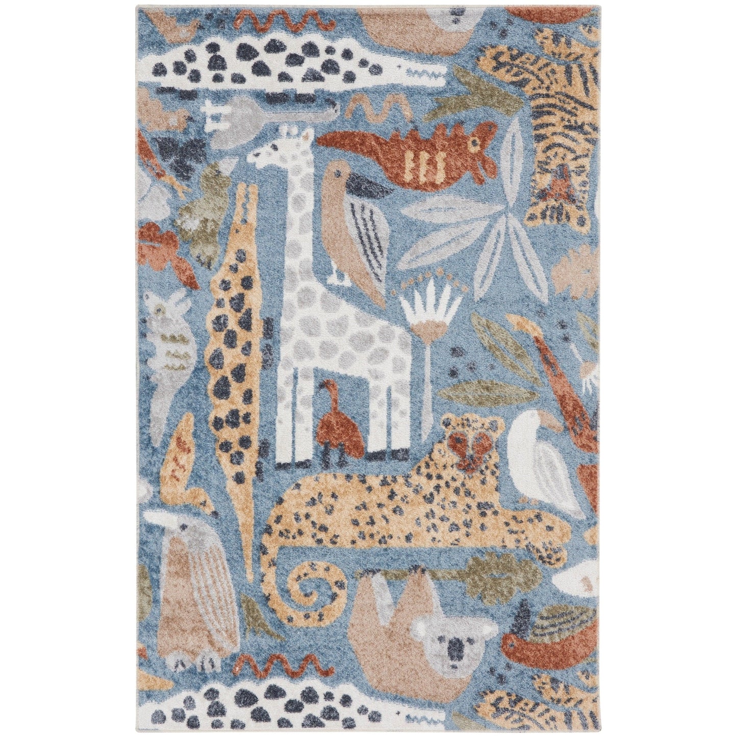 Tapis Nourison Astra lavable en machine à motif animalier