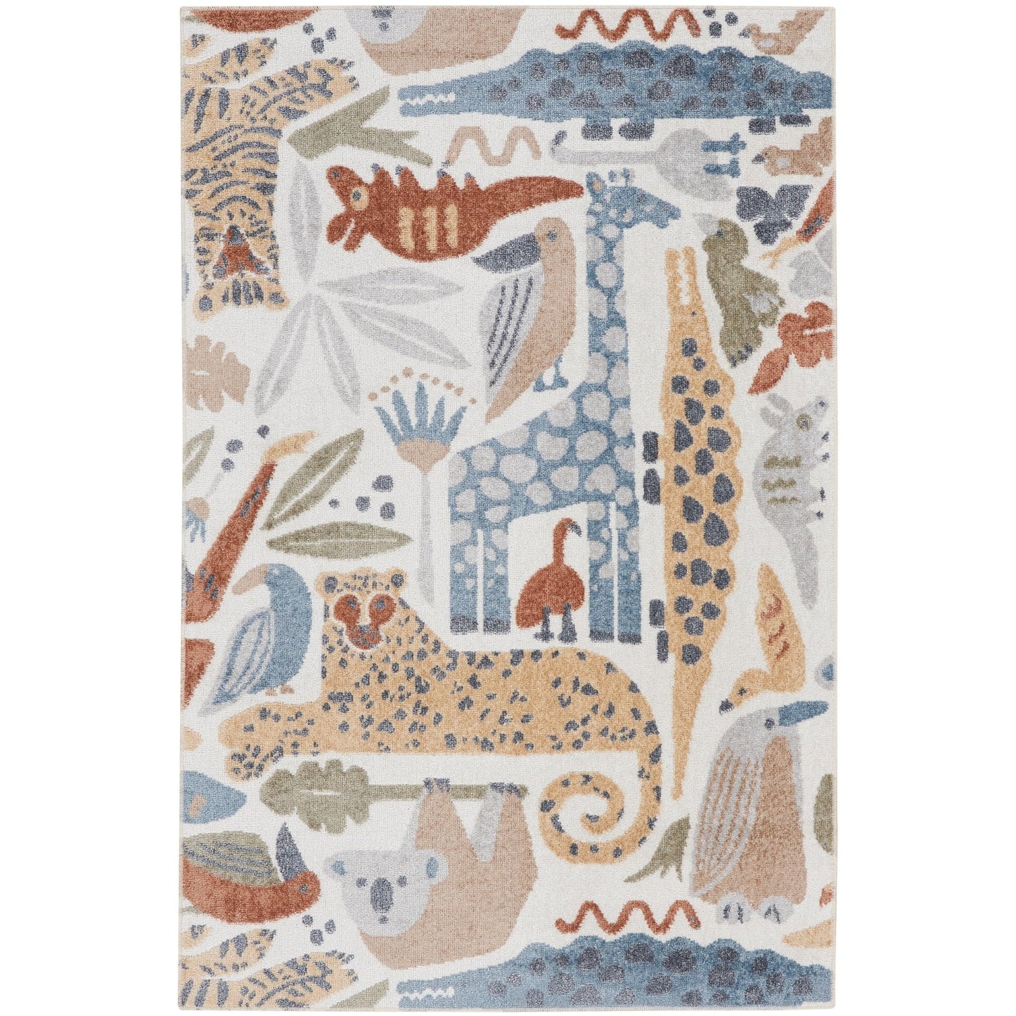 Tapis Nourison Astra lavable en machine à motif animalier