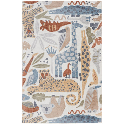 Tapis Nourison Astra lavable en machine à motif animalier