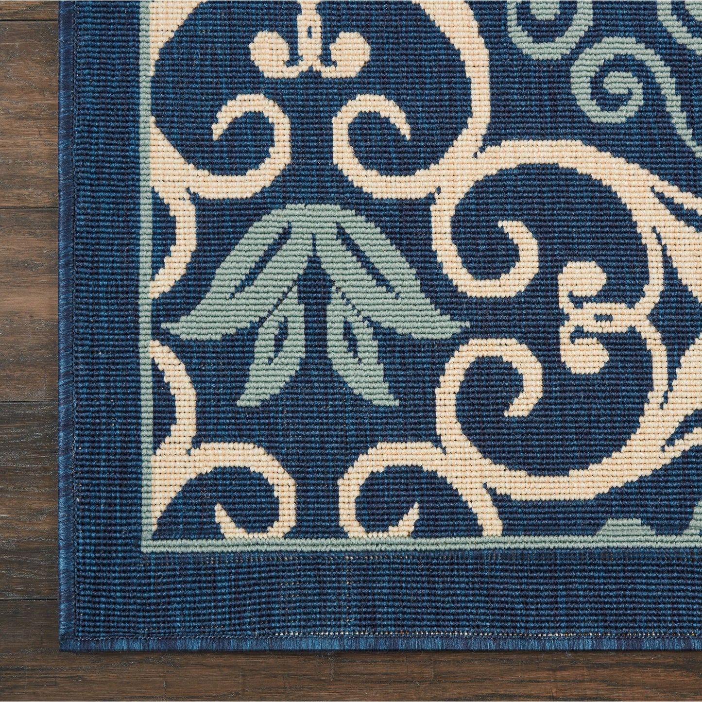 Tapis d'intérieur/extérieur Nourison à motif floral géométrique des Caraïbes