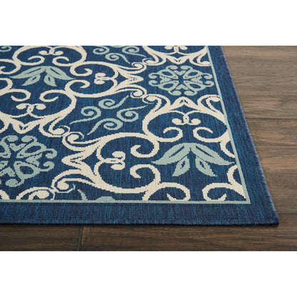 Tapis d'intérieur/extérieur Nourison à motif floral géométrique des Caraïbes
