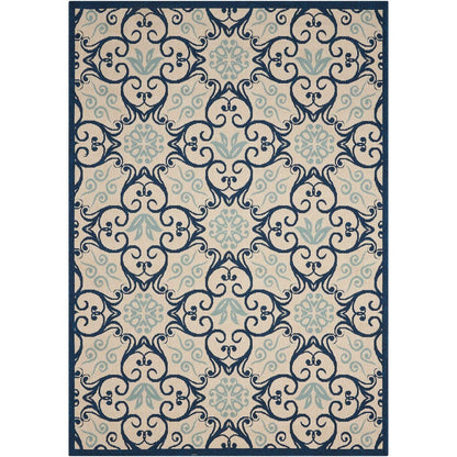 Tapis d'intérieur/extérieur Nourison à motif floral géométrique des Caraïbes
