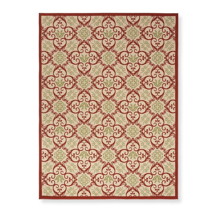 Tapis d'intérieur/extérieur Nourison à motif floral géométrique des Caraïbes
