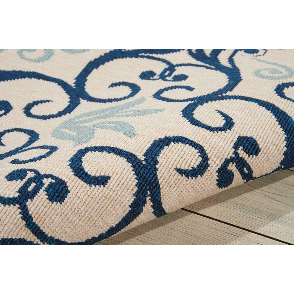 Tapis d'intérieur/extérieur Nourison à motif floral géométrique des Caraïbes