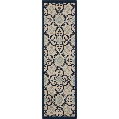 Tapis d'intérieur/extérieur Nourison à motif floral géométrique des Caraïbes