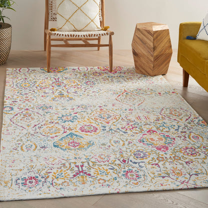 Tapis contemporain Nourison Damas vieilli