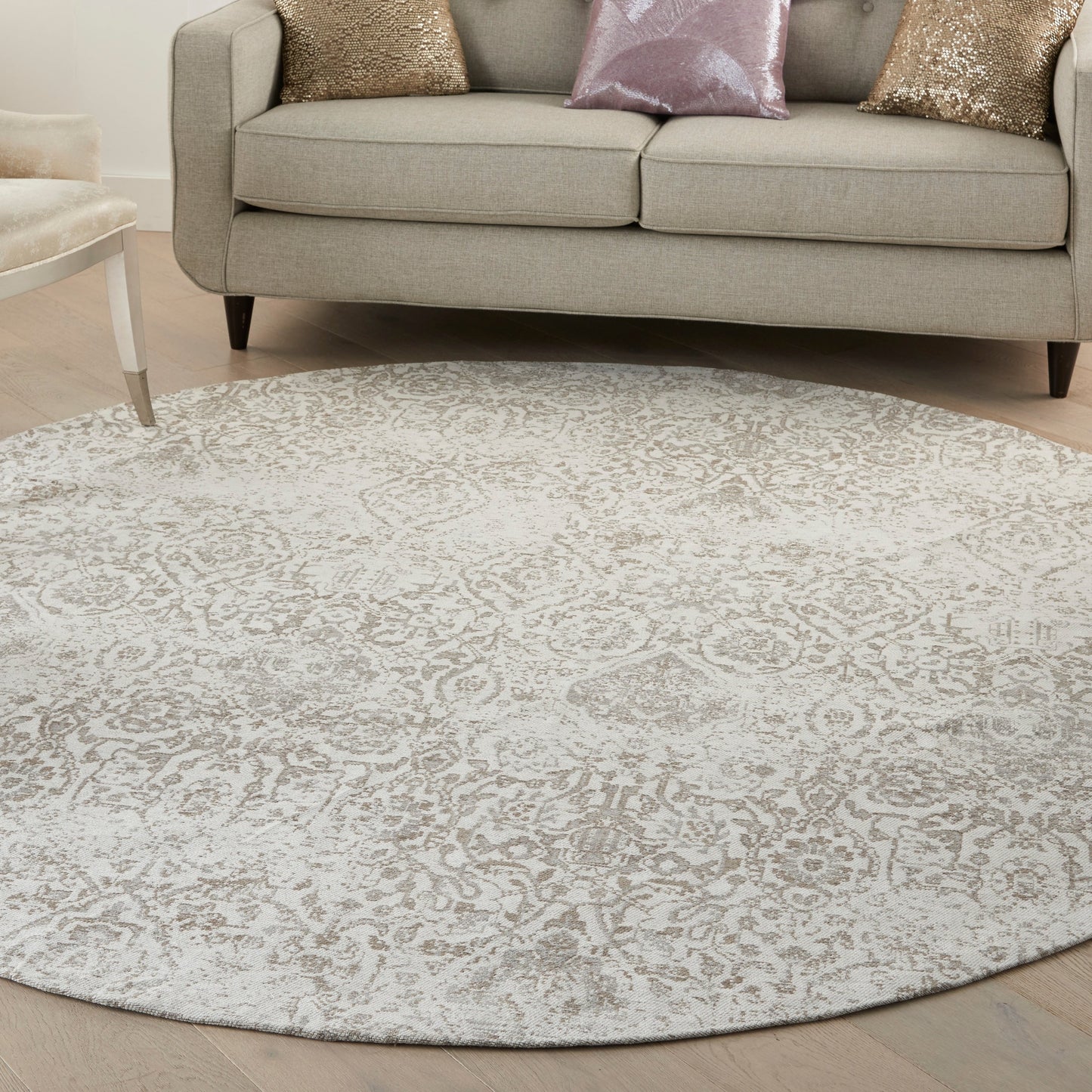 Tapis contemporain Nourison Damas vieilli