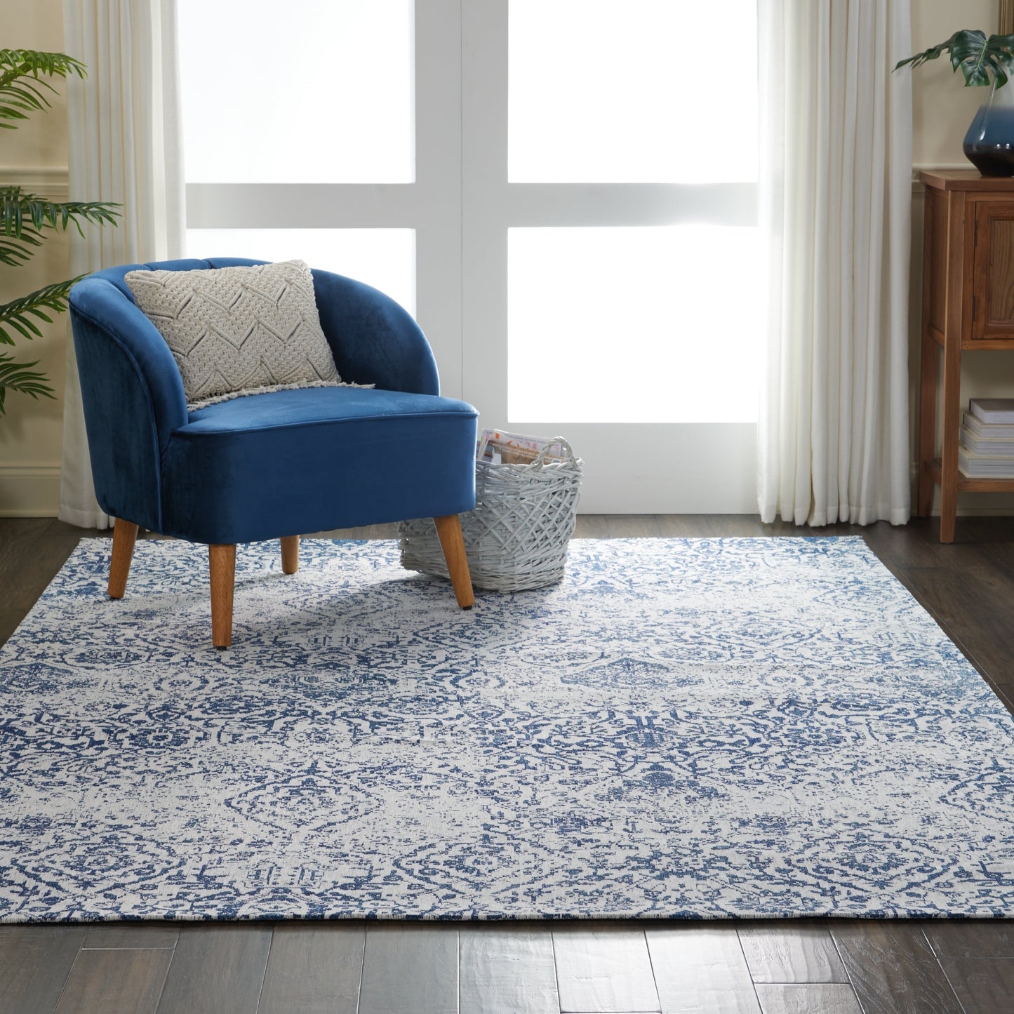 Tapis contemporain Nourison Damas vieilli