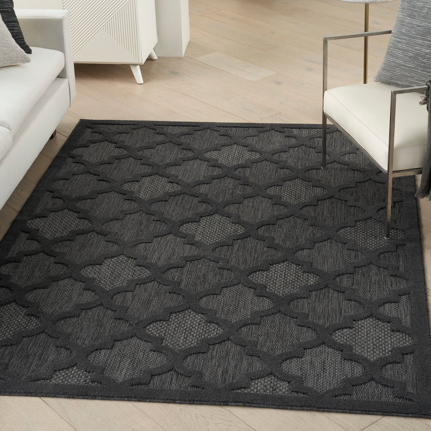 Tapis Nourison Easy Care intérieur/extérieur à motif treillis marocain
