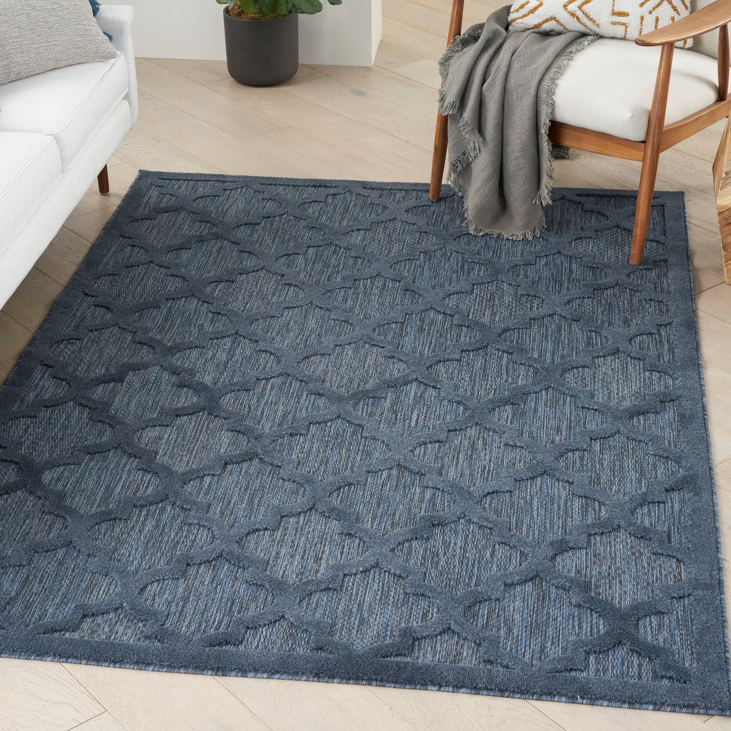 Tapis Nourison Easy Care intérieur/extérieur à motif treillis marocain