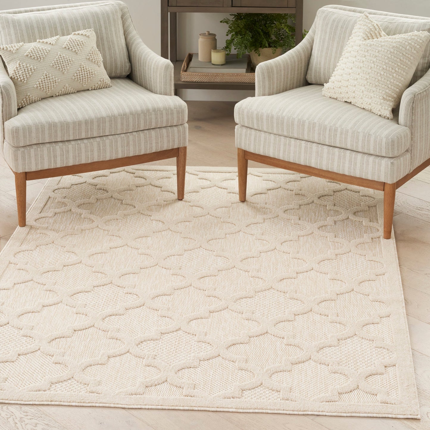 Tapis Nourison Easy Care intérieur/extérieur à motif treillis marocain