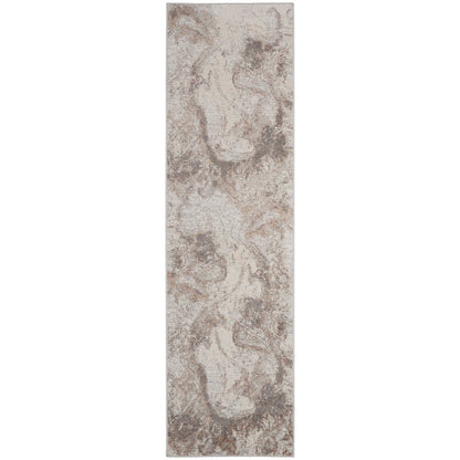 Tapis Nourison Elation moderne abstrait gris ivoire