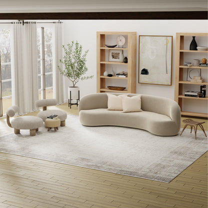 Tapis d'intérieur Nourison Emily gris ivoire à motifs abstraits