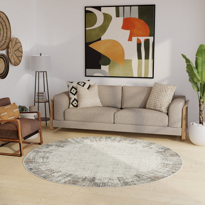 Tapis d'intérieur Nourison Emily gris ivoire à motifs abstraits