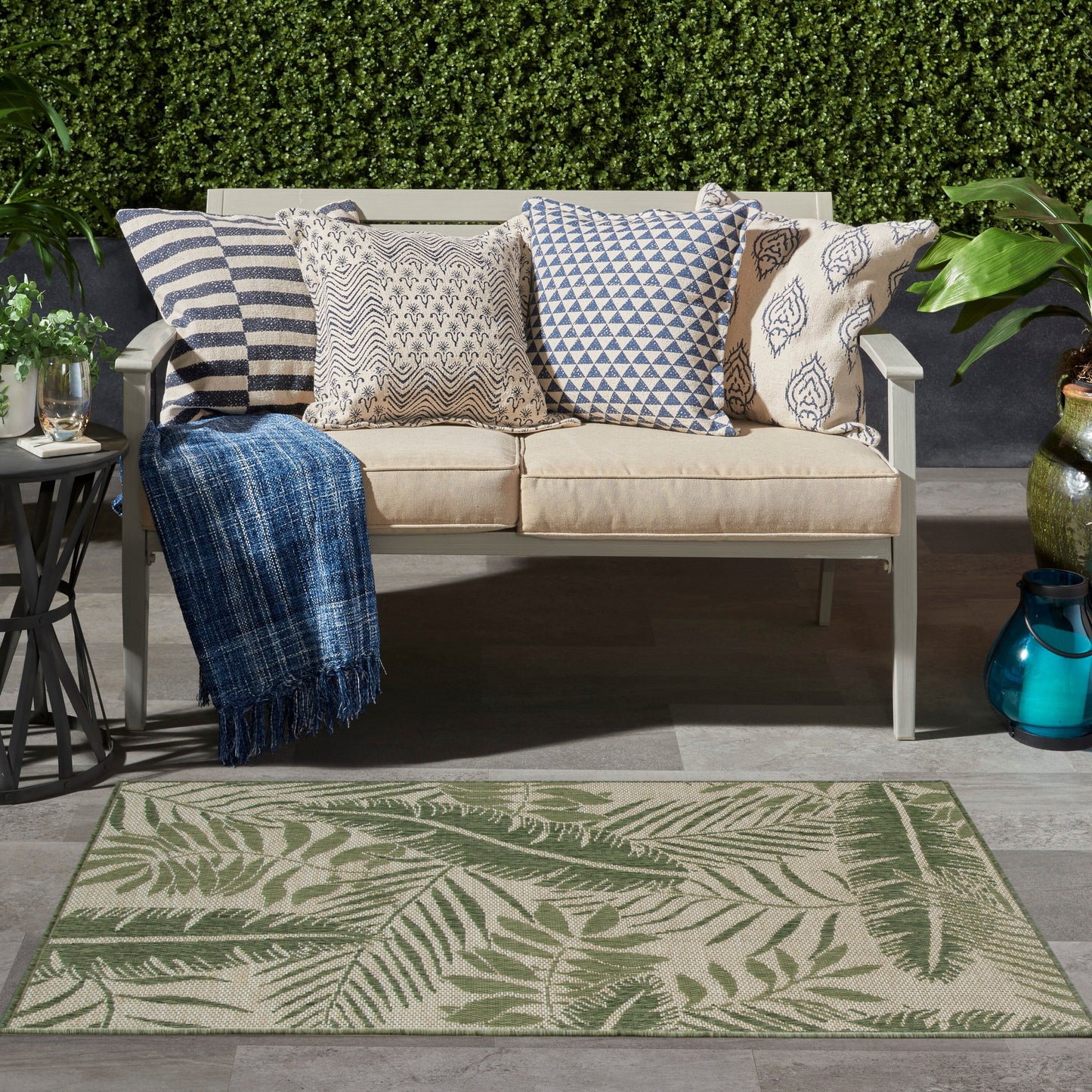Tapis d'intérieur/extérieur Nourison Garden Oasis, inspiré par la nature