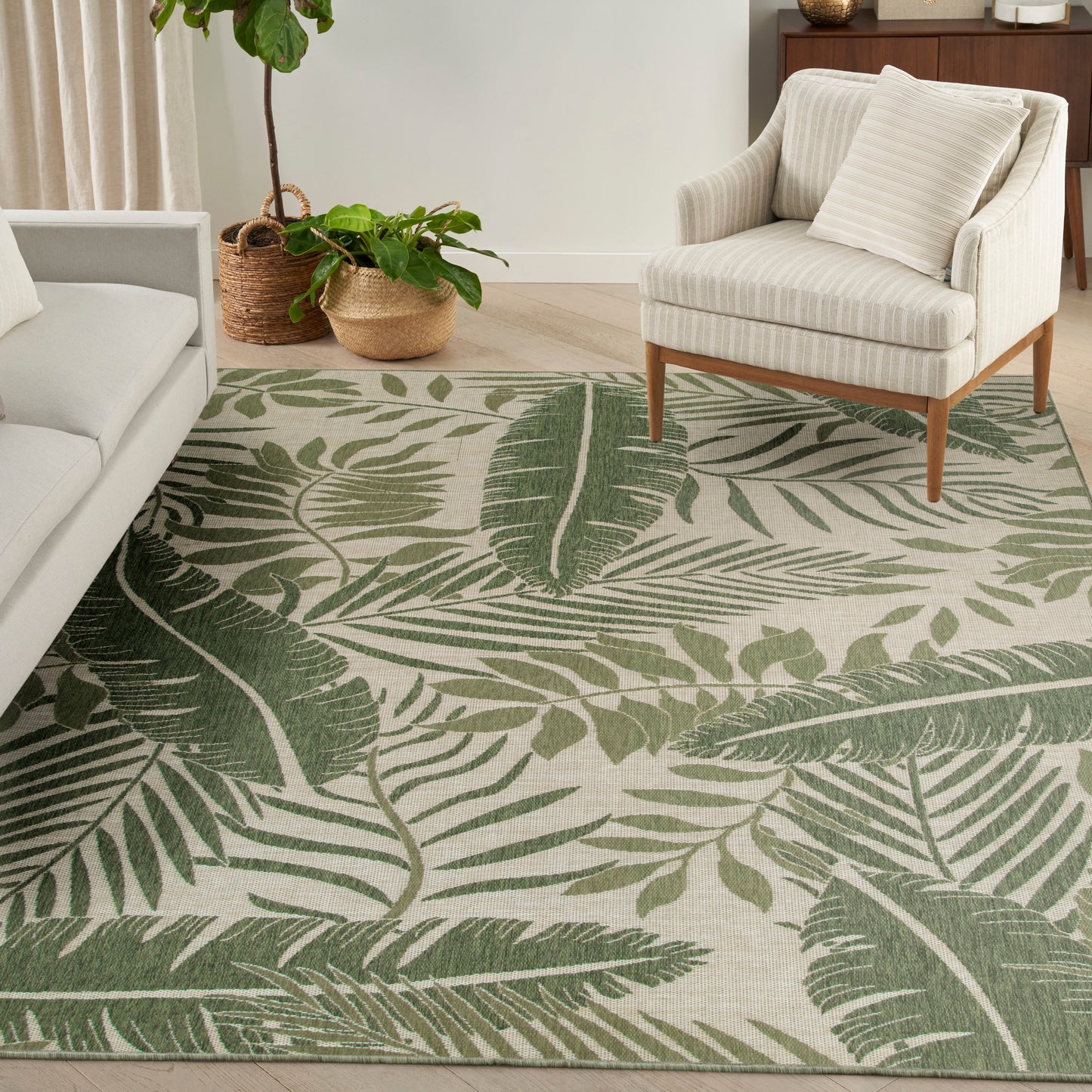 Tapis d'intérieur/extérieur Nourison Garden Oasis, inspiré par la nature