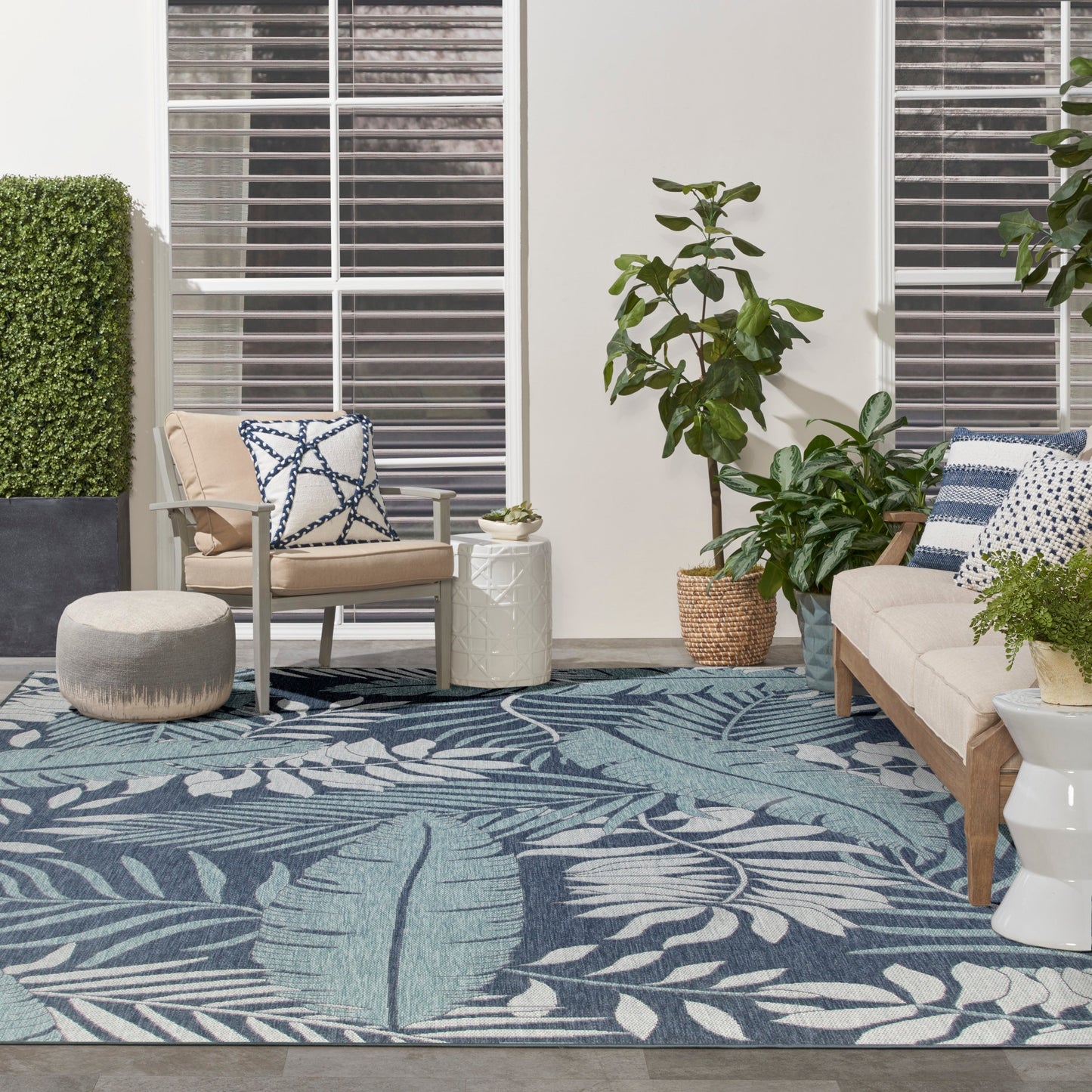 Tapis d'intérieur/extérieur Nourison Garden Oasis, inspiré par la nature