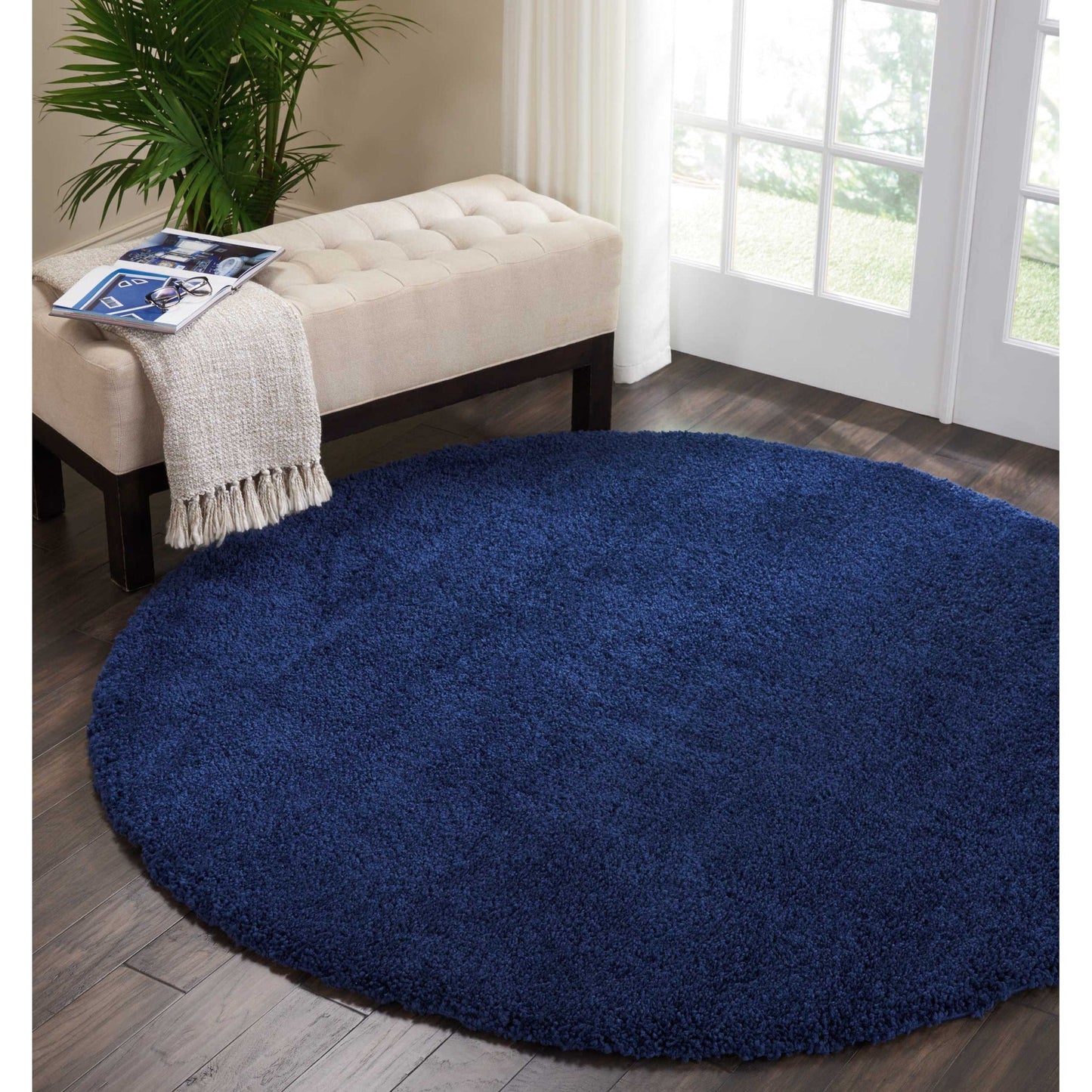 Tapis Nourison Malibu Shag moderne en peluche unie