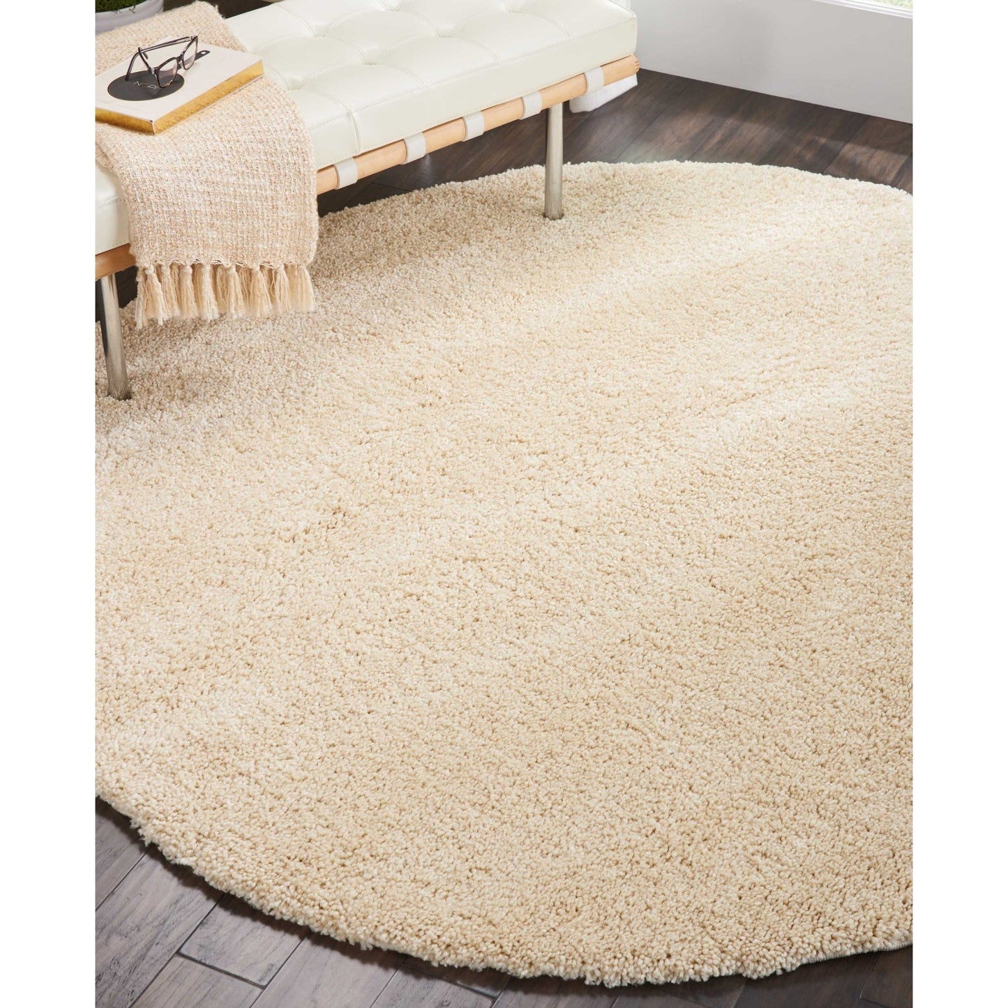 Tapis Nourison Malibu Shag moderne en peluche unie