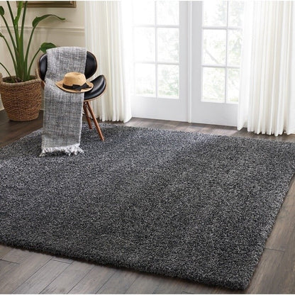 Tapis Nourison Malibu Shag moderne en peluche unie