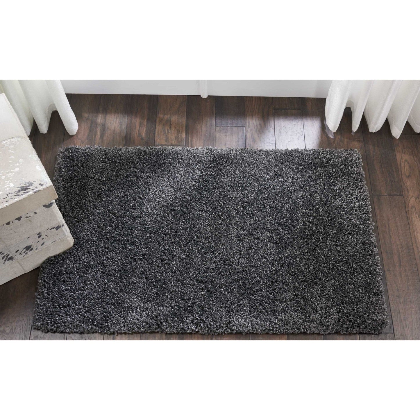 Tapis Nourison Malibu Shag moderne en peluche unie