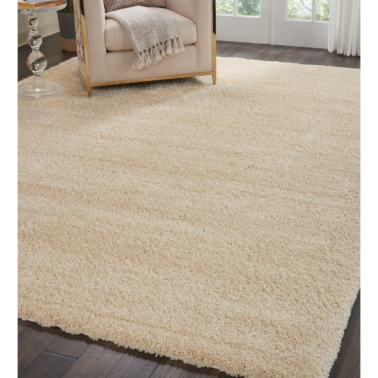 Tapis Nourison Malibu Shag moderne en peluche unie