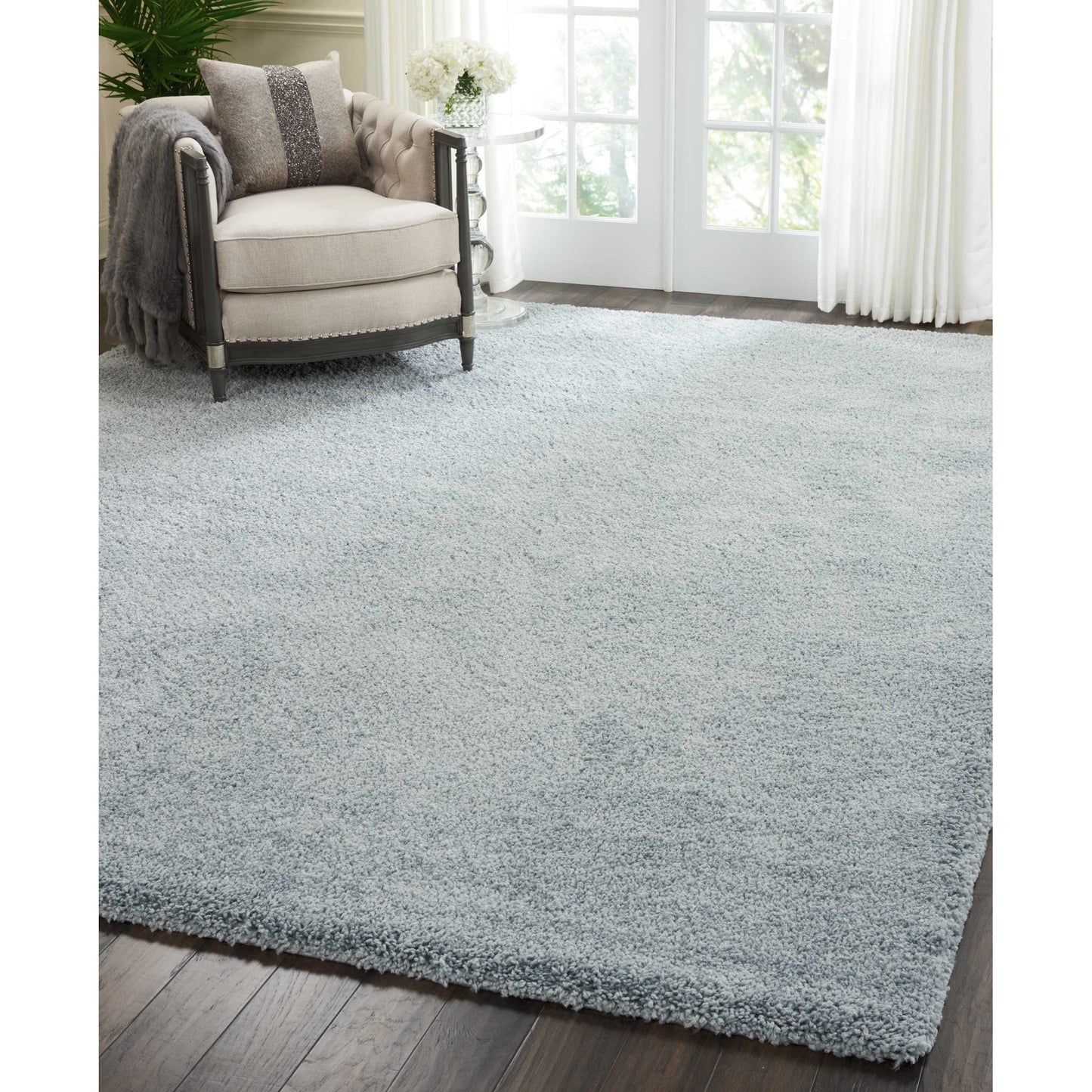 Tapis Nourison Malibu Shag moderne en peluche unie