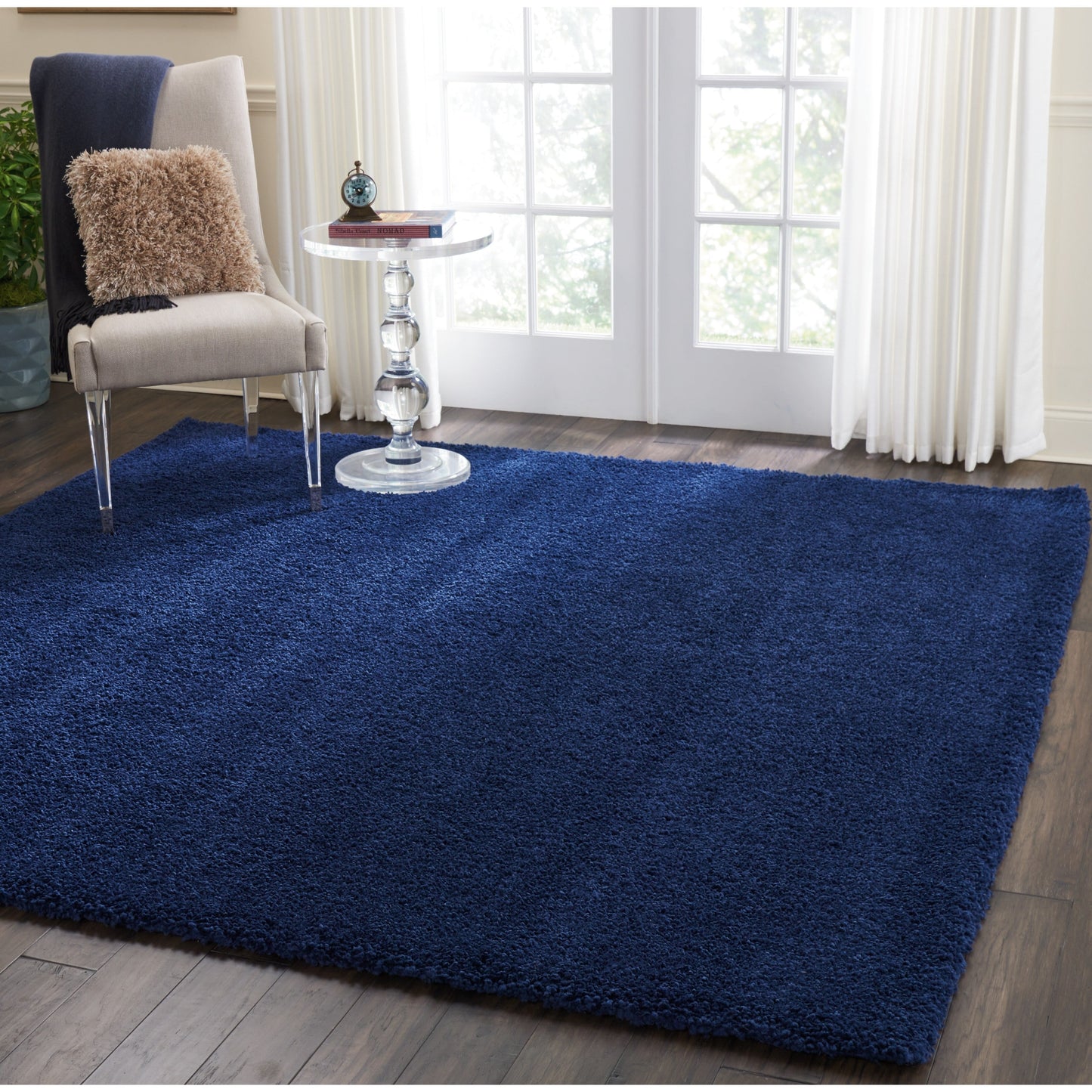 Tapis Nourison Malibu Shag moderne en peluche unie