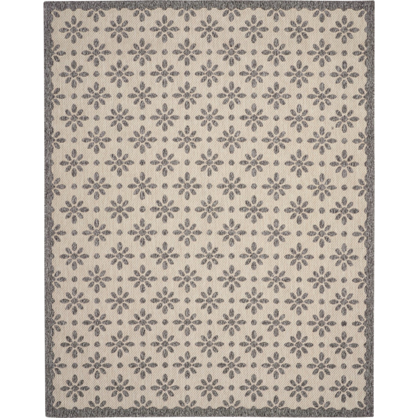 Tapis d'intérieur/extérieur Nourison Palamos à motif floral moderne et géométrique à hauteur variable