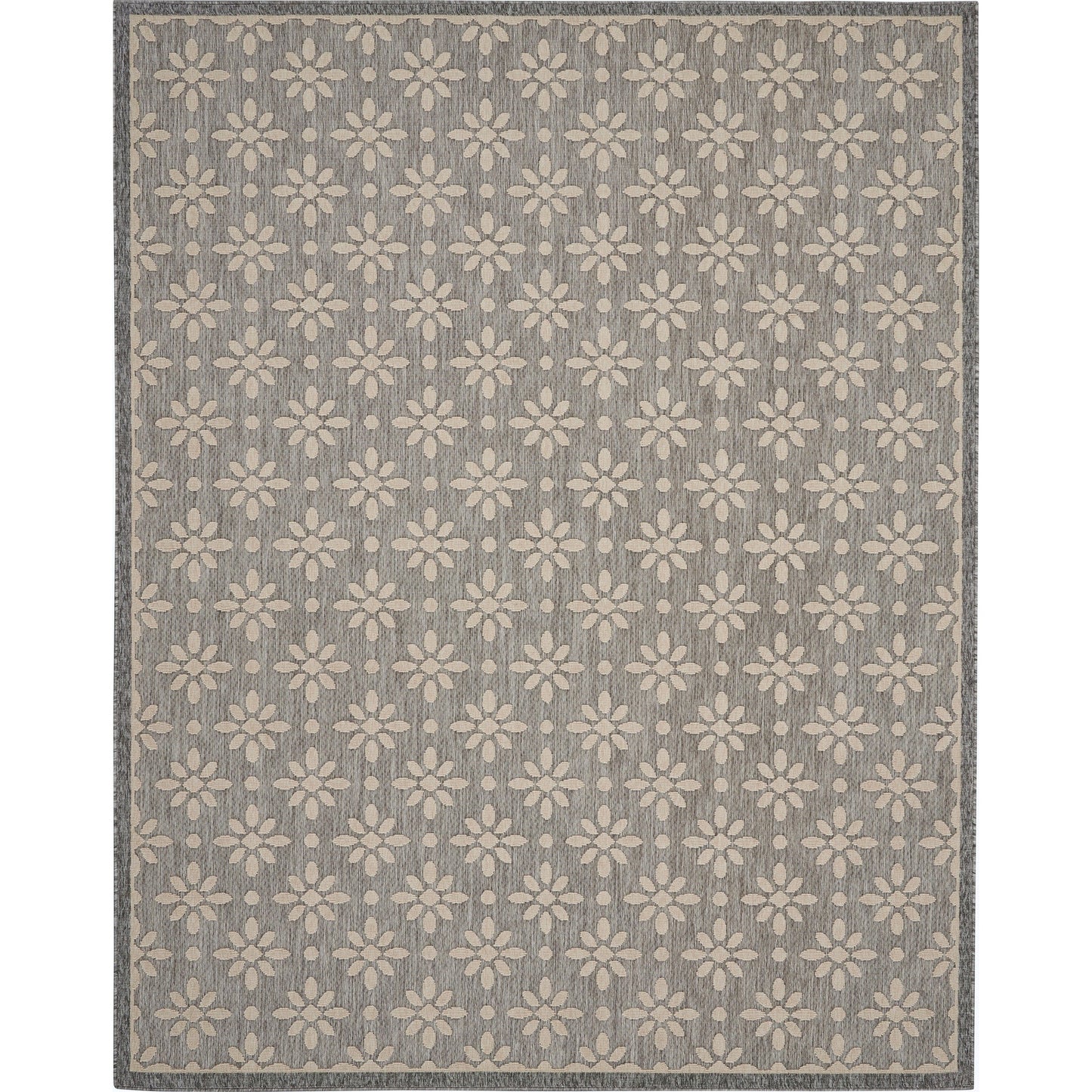 Tapis d'intérieur/extérieur Nourison Palamos à motif floral moderne et géométrique à hauteur variable