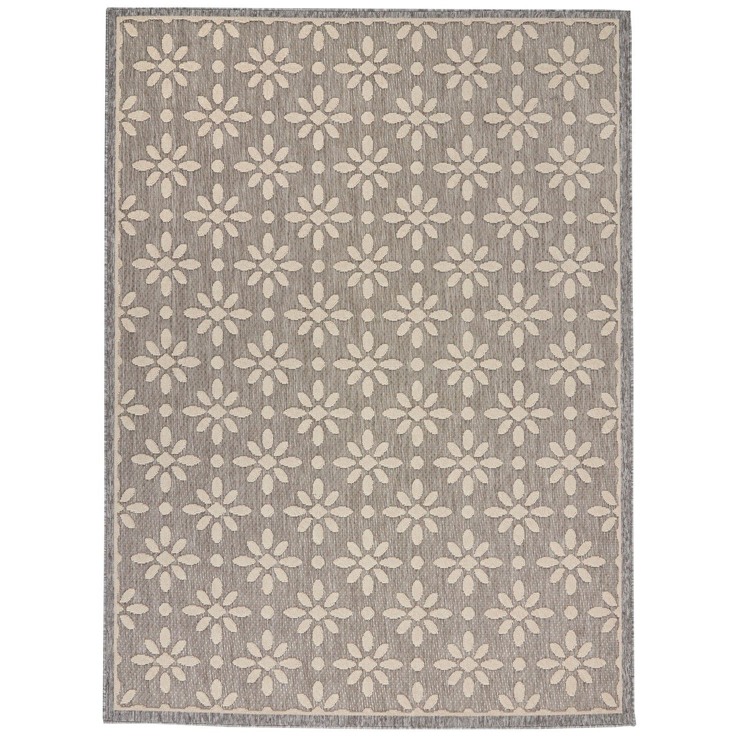 Tapis d'intérieur/extérieur Nourison Palamos à motif floral moderne et géométrique à hauteur variable