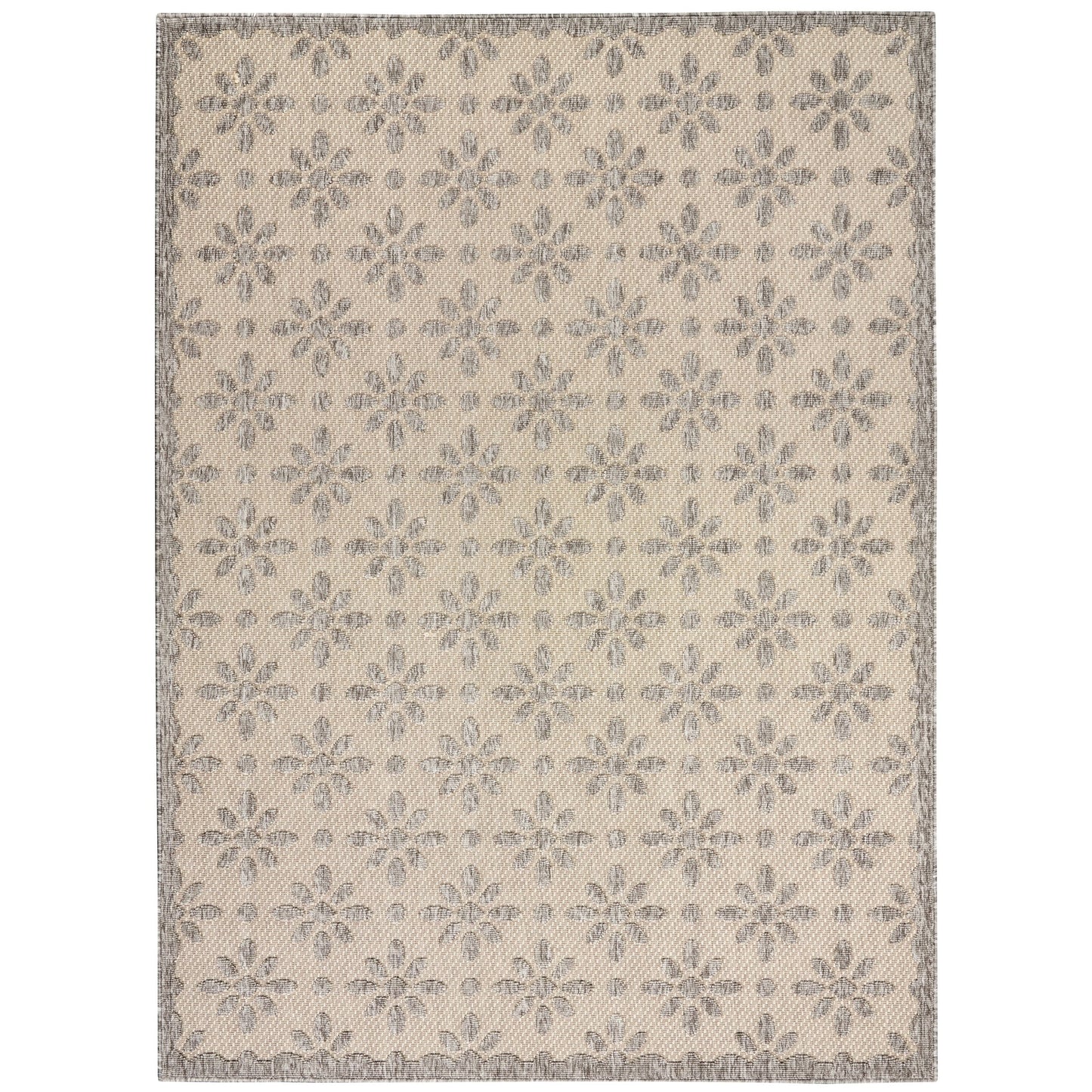 Tapis d'intérieur/extérieur Nourison Palamos à motif floral moderne et géométrique à hauteur variable