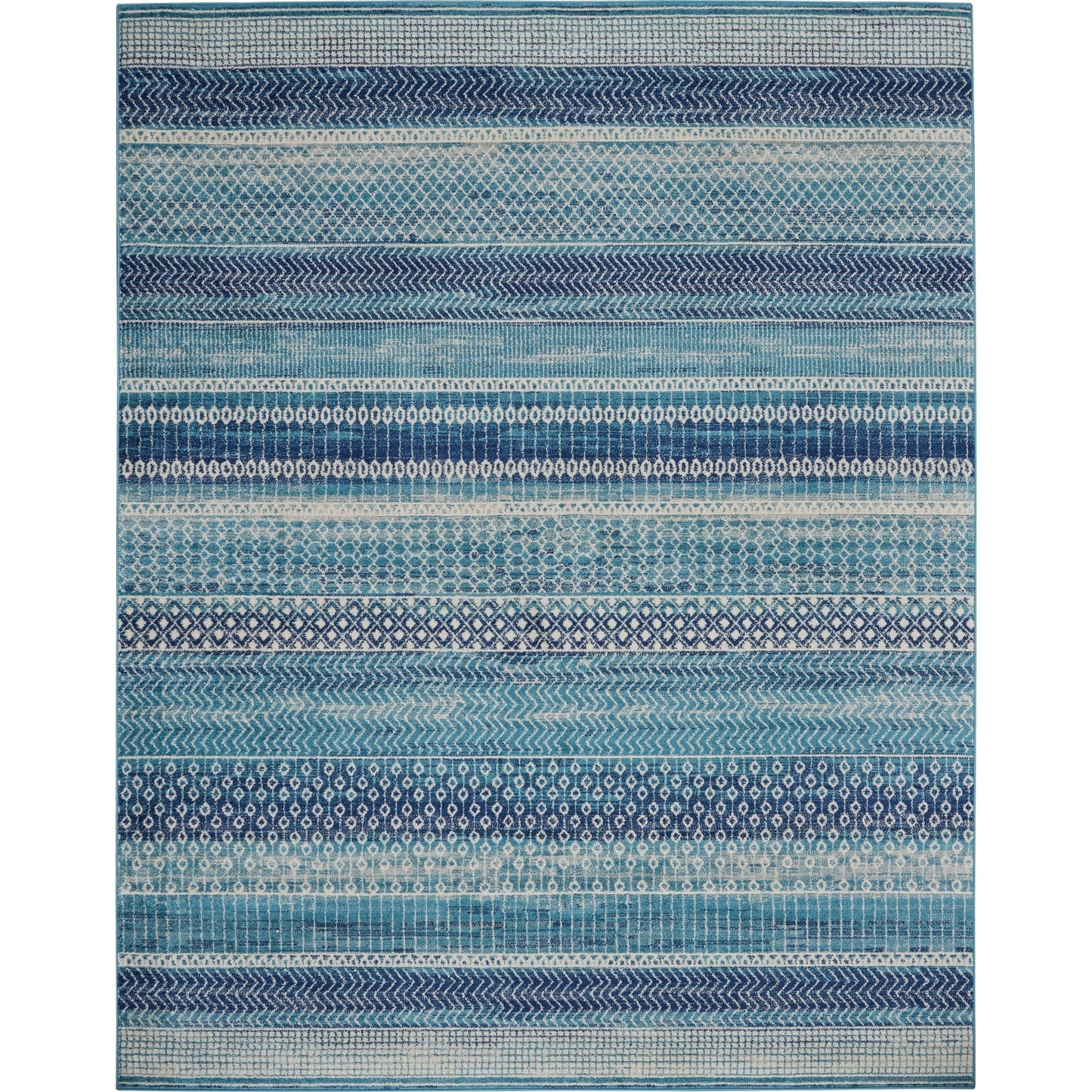 Tapis Nourison Passion bleu indigo à motif géométrique côtier