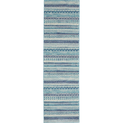 Tapis Nourison Passion bleu indigo à motif géométrique côtier