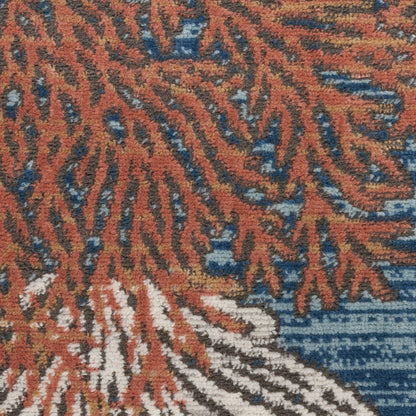 Tapis Nourison Pompéi, motif coquillages et coraux, idéal pour la plage côtière