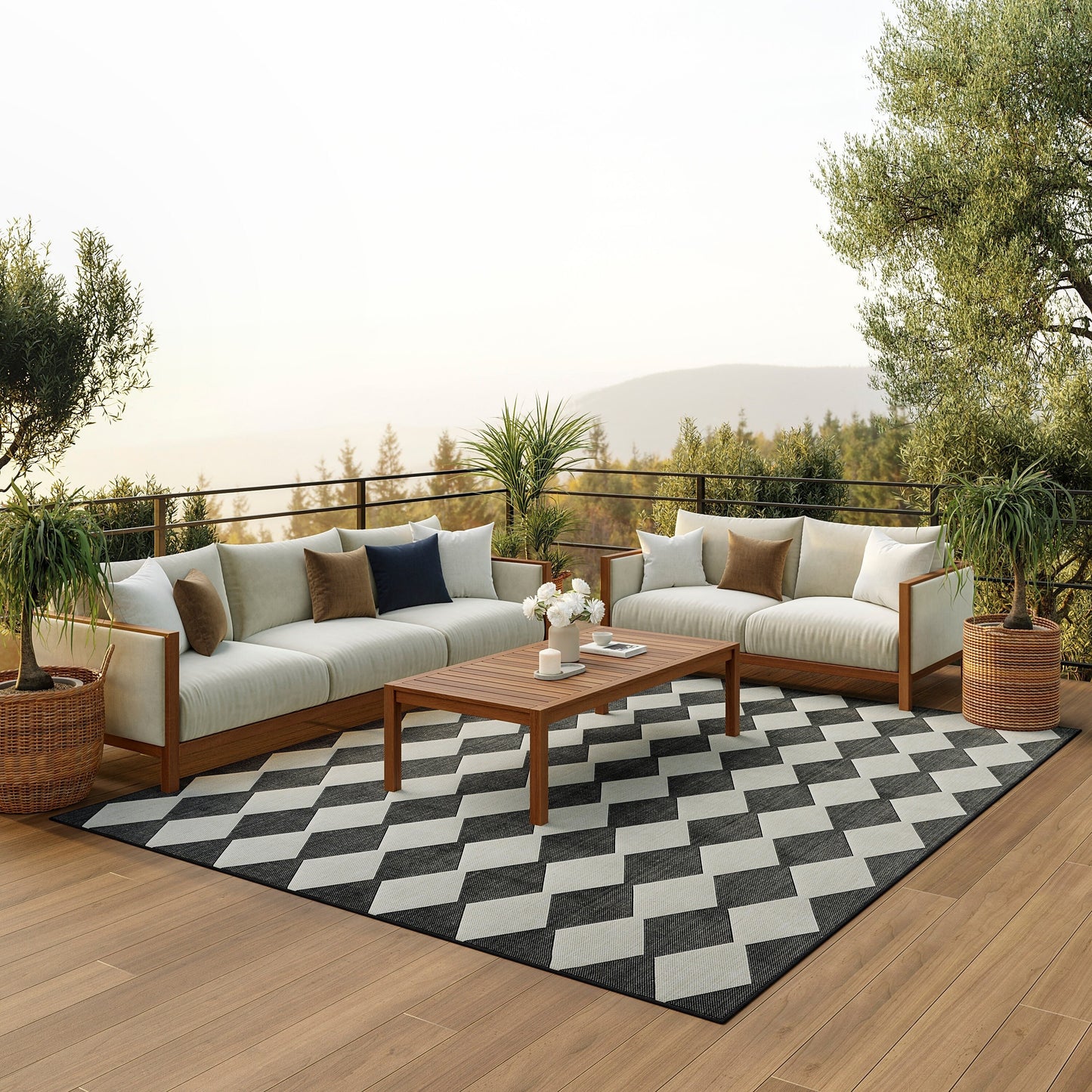 Nourison Positano Indoor/Outdoor Geometric Area Rug