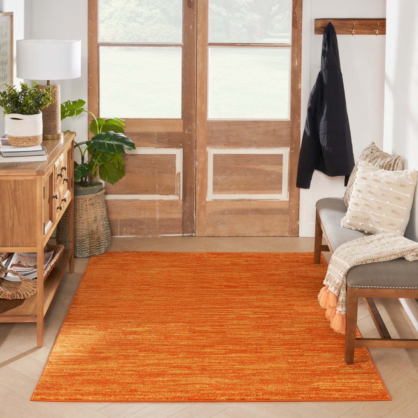 Nourison Modern Solid Indoor/Outdoor Area Rug