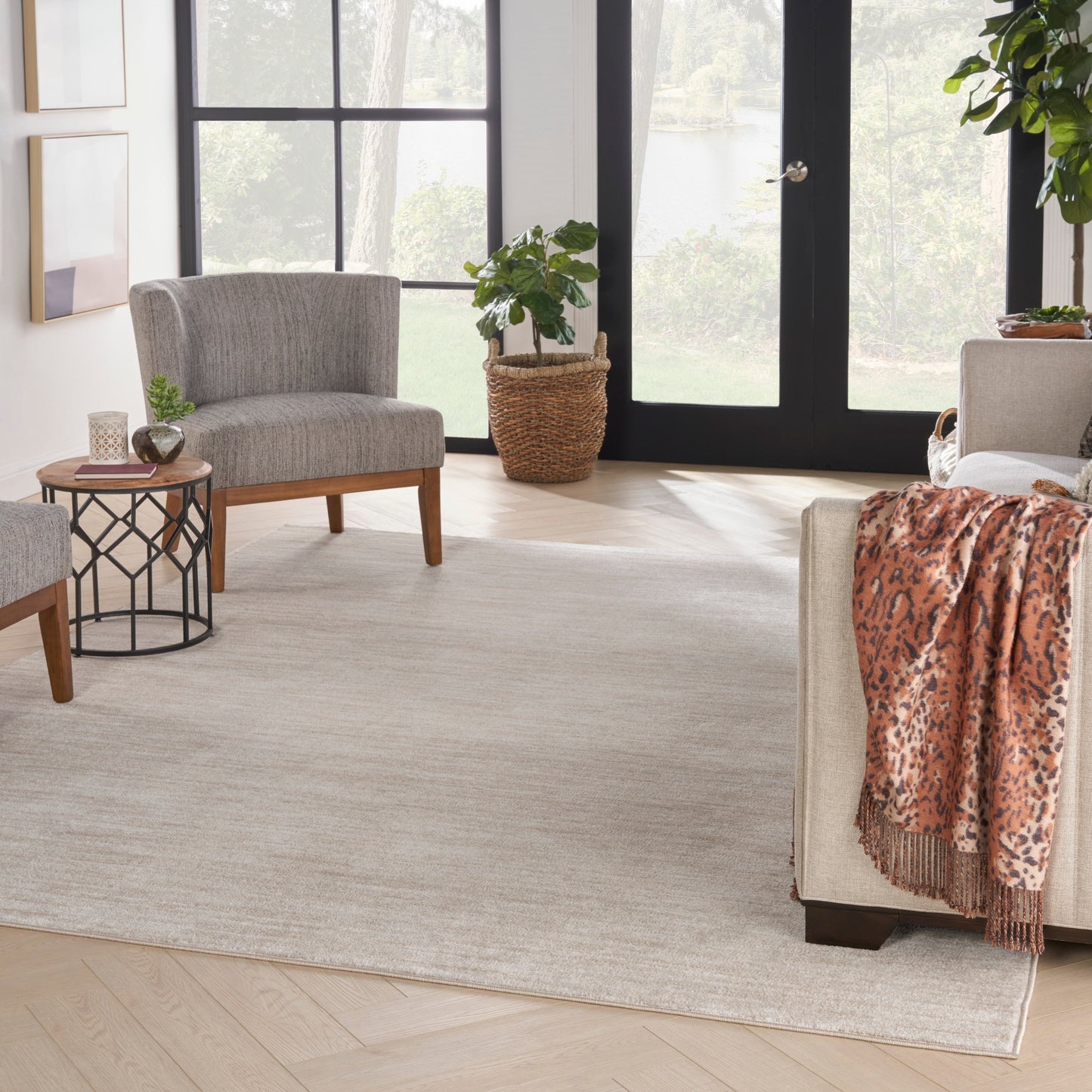 Nourison Modern Solid Indoor/Outdoor Area Rug