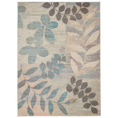 Tapis décoratif à feuilles florales tranquille Nourison