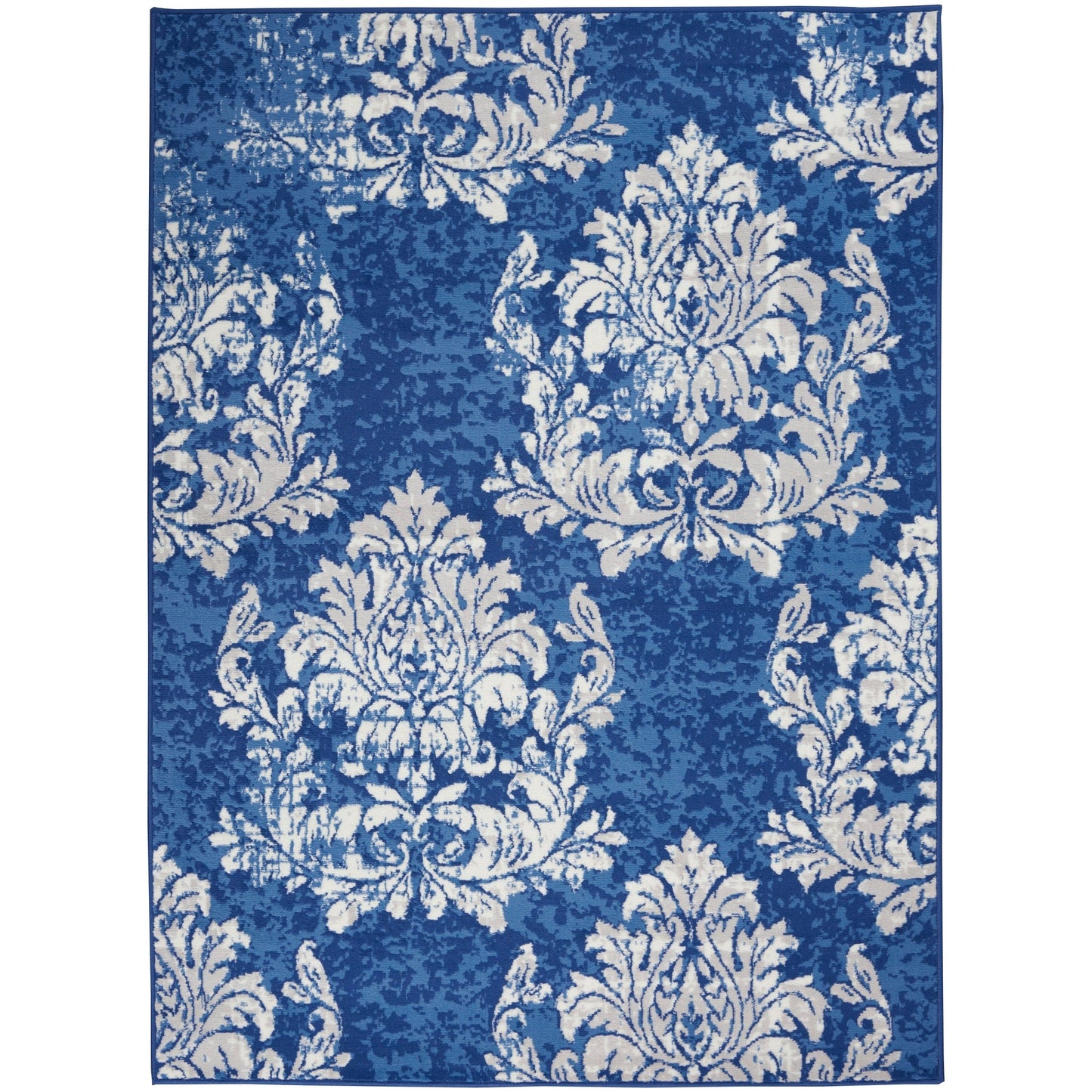 Tapis Nourison Whimsicle style campagne française, motif botanique, ivoire et marine