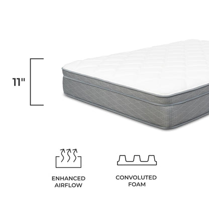 Matelas NuForm 11 à plateau-coussin moyennement moelleux