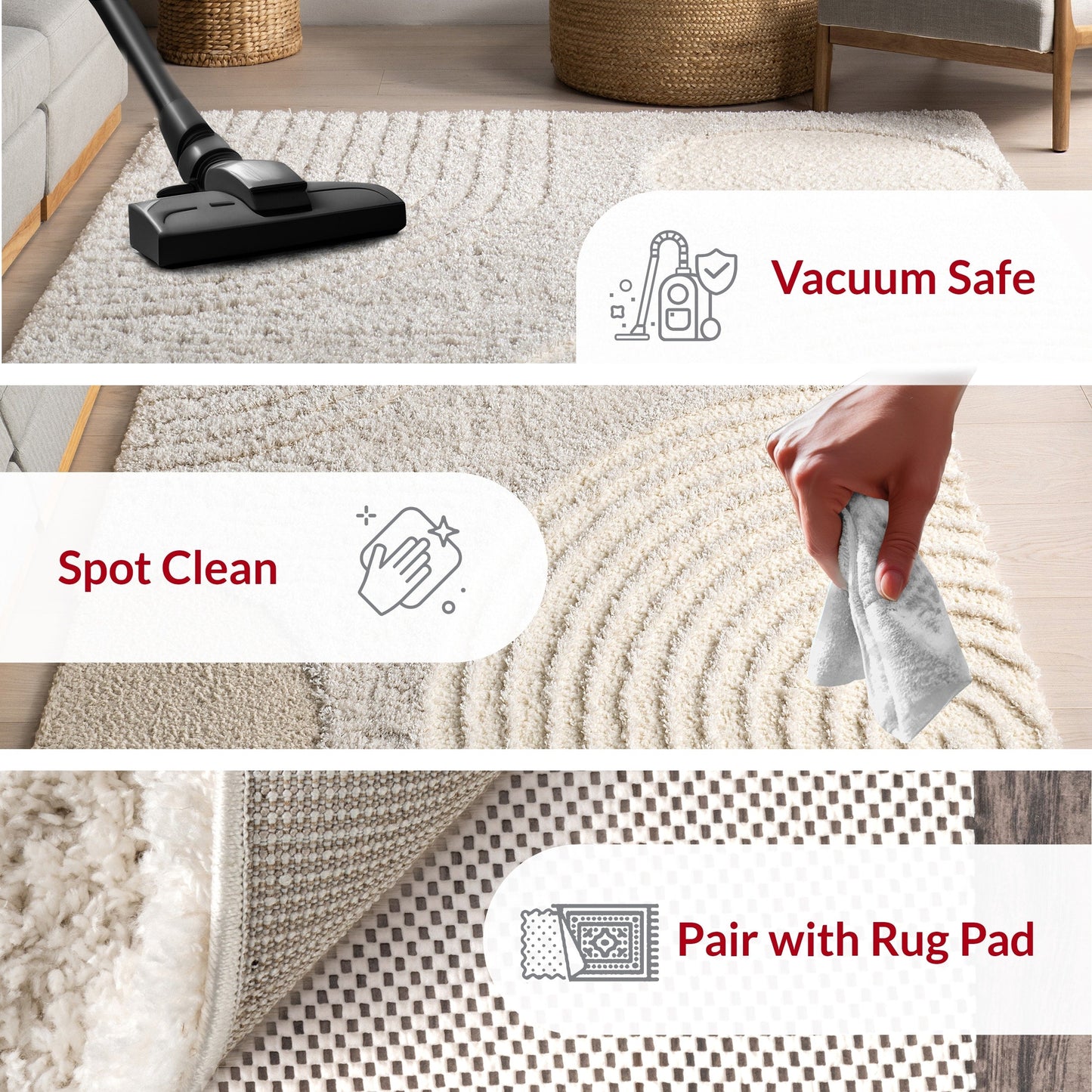 Tapis à poils longs abstraits Nuloom Gloria