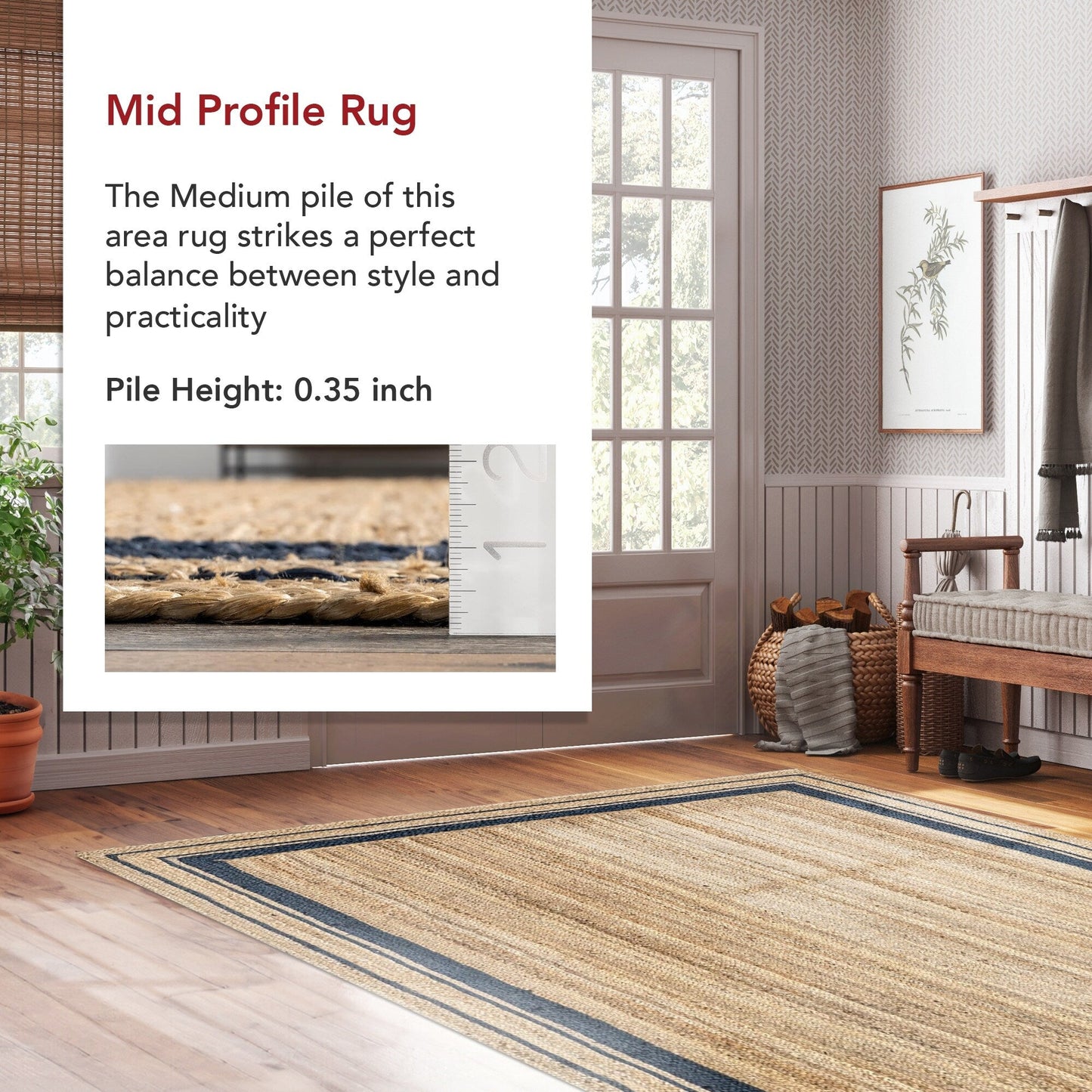 Nuloom Rikki Coastal Braided Jute Area Rug