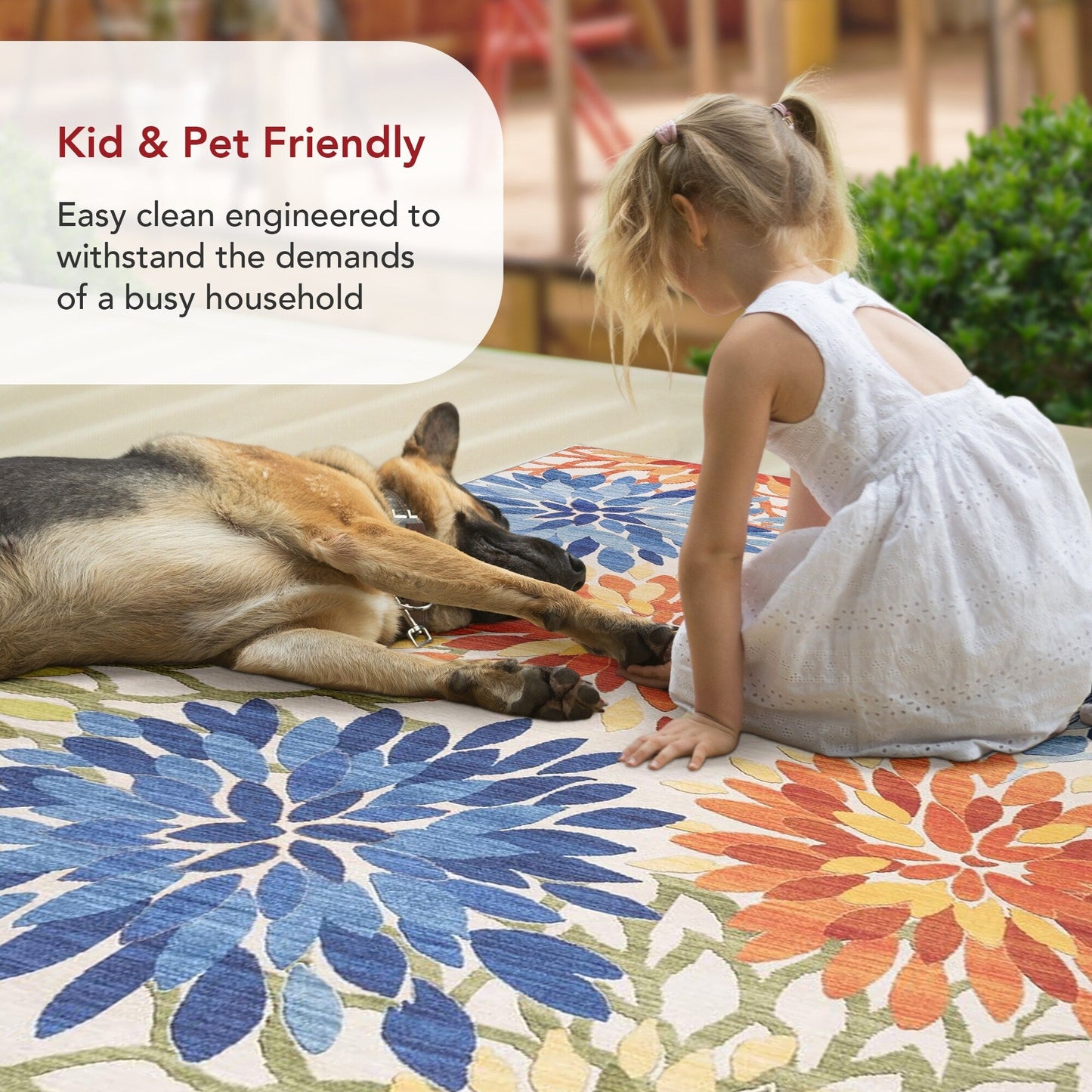 Tapis d'intérieur/extérieur lavable en machine Nuloom Rosana Floral