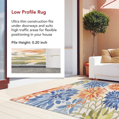 Tapis d'intérieur/extérieur lavable en machine Nuloom Rosana Floral