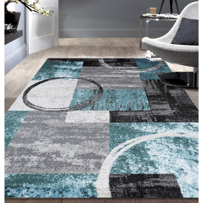 World Rug Gallery Abstract Polypropylene Machine-Made Circle Area Rug