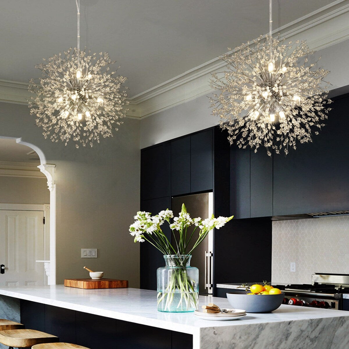 OYIPRO Modern Firework Sputnik Chandelier Crystal Pendant Lighting