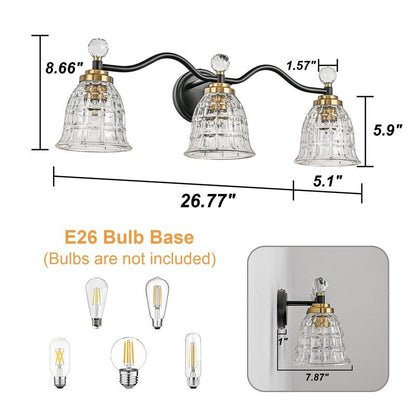 Ora Modern Dimmable Black Gold Bathroom Vanity Lights