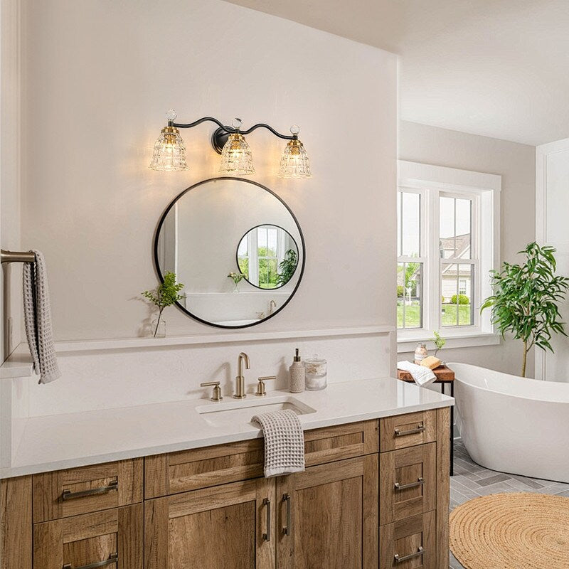 Ora Modern Dimmable Black Gold Bathroom Vanity Lights