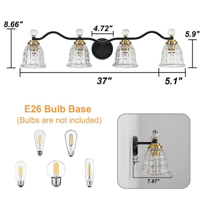 Ora Modern Dimmable Black Gold Bathroom Vanity Lights